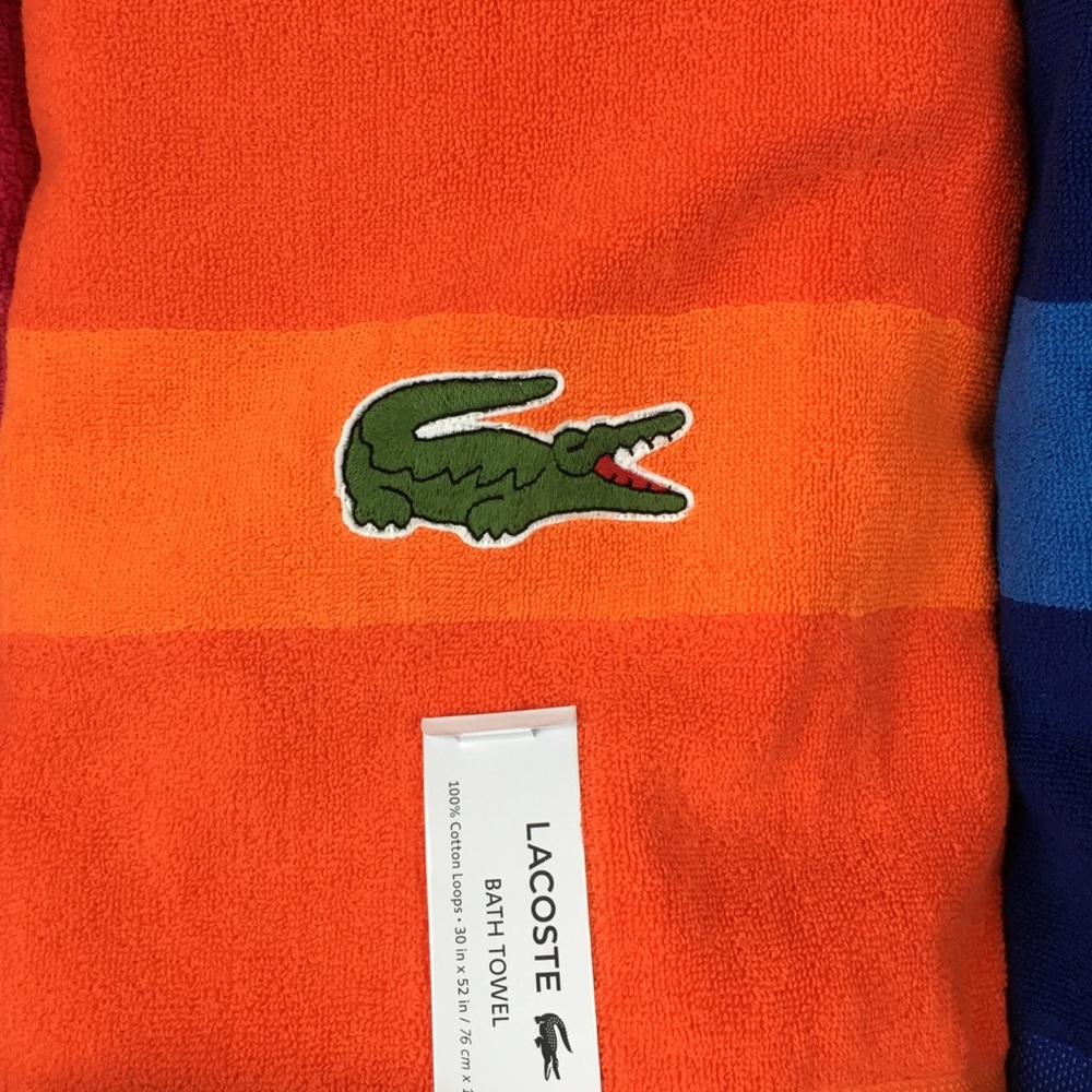 Bundle of 4 Lacoste Large Bath Spa Pool Towel 100% Cotton 30”x52” new - Picture 3 of 6